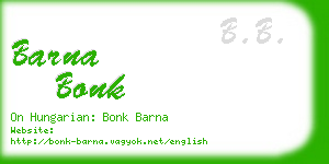 barna bonk business card